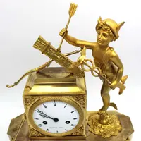 Pendule Empire ancienne en bronze doré 19ème siècle