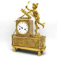 Pendule Empire ancienne en bronze doré 19ème siècle