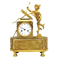 Pendule Empire ancienne en bronze doré 19ème siècle