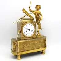 Pendule Empire ancienne en bronze doré 19ème siècle