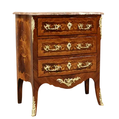 Antique Napoleon III dresser chest of drawers inlaid 19th century