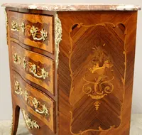 Antico cassettone comò Napoleone III intarsiato 19°secolo