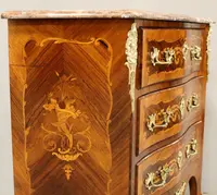 Antico cassettone comò Napoleone III intarsiato 19°secolo