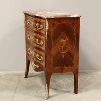 Antico cassettone comò Napoleone III intarsiato 19°secolo