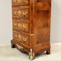 Ancienne commode hebdomadaire Napoléon III marquetée 19ème siècle