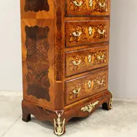 Ancienne commode hebdomadaire Napoléon III marquetée 19ème siècle
