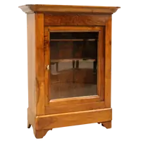 Antica vetrina cristalliera pensile Luigi Filippo in noce 19°secolo