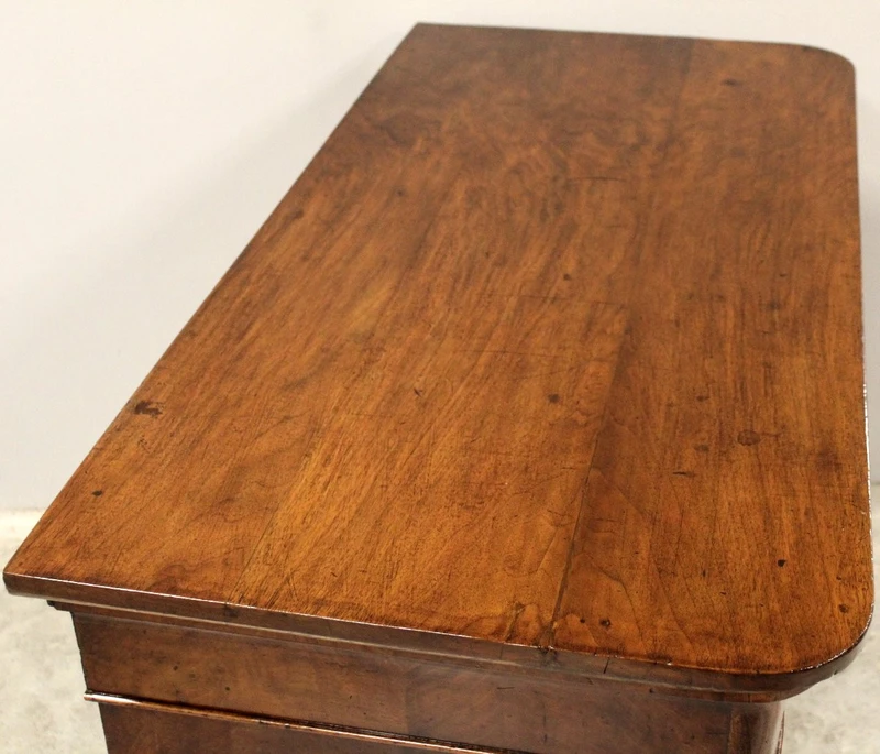 Commode ancienne Louis Philippe en noyer cappuccino du 19ème siècle