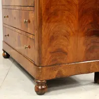 Commode ancienne Louis Philippe en noyer cappuccino du 19ème siècle