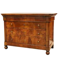Commode ancienne Louis Philippe en noyer cappuccino du 19ème siècle