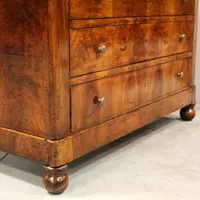 Commode ancienne Louis Philippe en noyer cappuccino du 19ème siècle