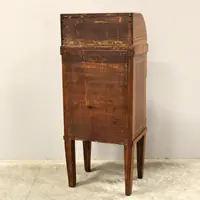 Ancienne table de chevet Direttorio en noyer incrusté 18ème siècle