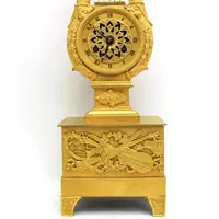 Antico orologio a pendolo Impero in bronzo dorato 19°secolo