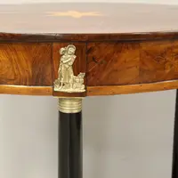 Ancienne table Empire en noyer marqueté 19ème siècle