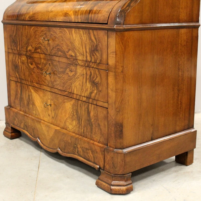 Ancienne commode à abattant en noyer Louis Philippe 19ème siècle