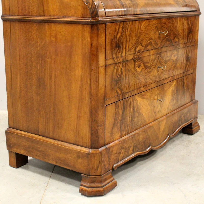Ancienne commode à abattant en noyer Louis Philippe 19ème siècle