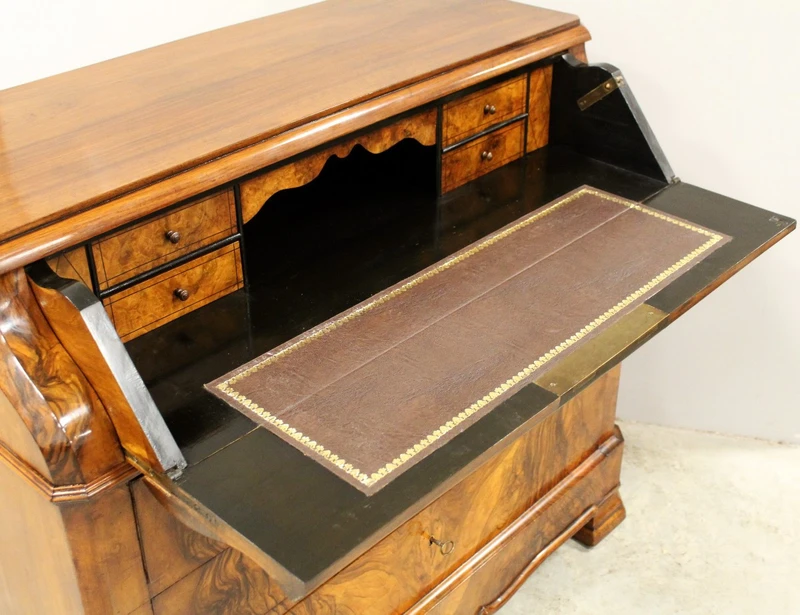 Ancienne commode à abattant en noyer Louis Philippe 19ème siècle