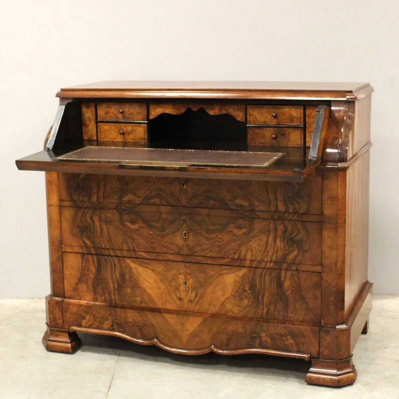 Ancienne commode à abattant en noyer Louis Philippe 19ème siècle