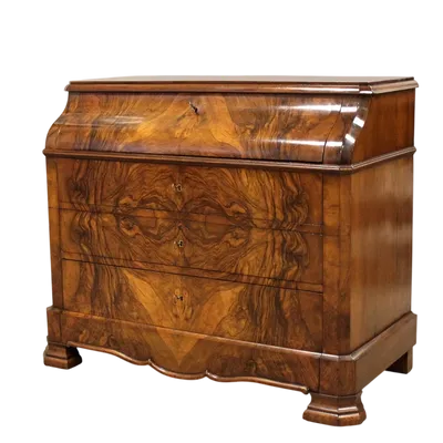 Ancienne commode à abattant en noyer Louis Philippe 19ème siècle