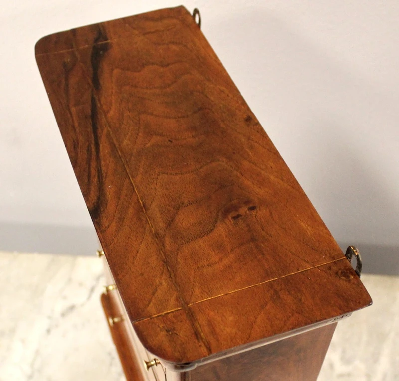 Antico modellino miniatura settimanale cassettiera Luigi Filippo in noce 19°secolo