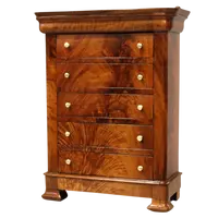 Antico modellino miniatura settimanale cassettiera Luigi Filippo in noce 19°secolo