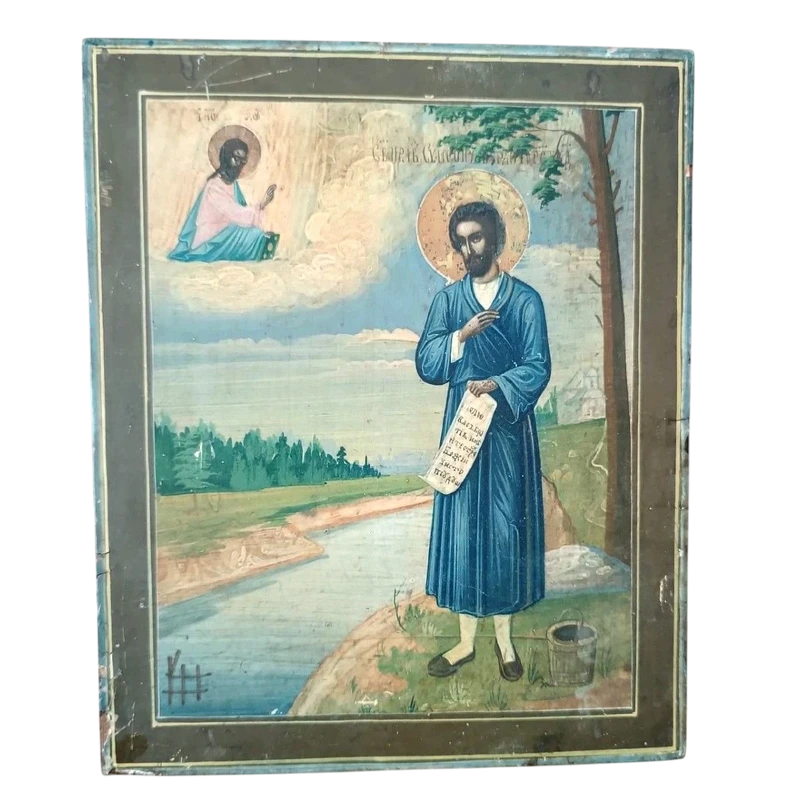 Icona  russia XIX secolo san simeone