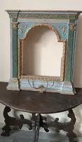 Antique wayside shrine , lacquered and gilded frame 18th century