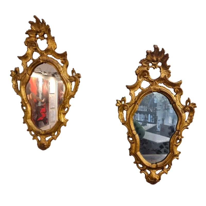 Coppia di specchiere dorate veneziane dell’800