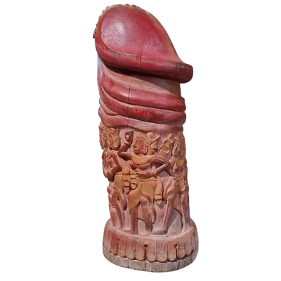 Balinese carved wood phallic sculpture from 1920s