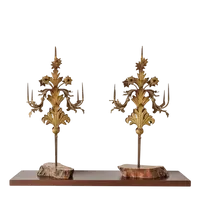 Coppia di candelabri del 1800 in lamierino dorato