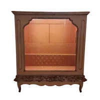 Vetrina Piemontese fine 700 laccata avorio con cornicione in mecca argento