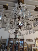 Genoese lacquered wood and crystal chandelier - Late 19th century