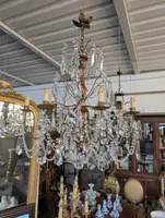 Genoese lacquered wood and crystal chandelier - Late 19th century