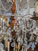 Genoese lacquered wood and crystal chandelier - Late 19th century
