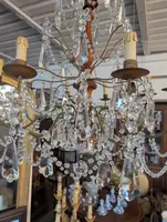 Genoese lacquered wood and crystal chandelier - Late 19th century