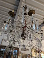 Genoese lacquered wood and crystal chandelier - Late 19th century