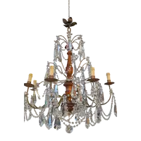 Genoese lacquered wood and crystal chandelier - Late 19th century