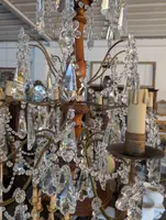 Genoese lacquered wood and crystal chandelier - Late 19th century