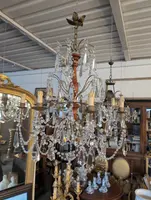Genoese lacquered wood and crystal chandelier - Late 19th century