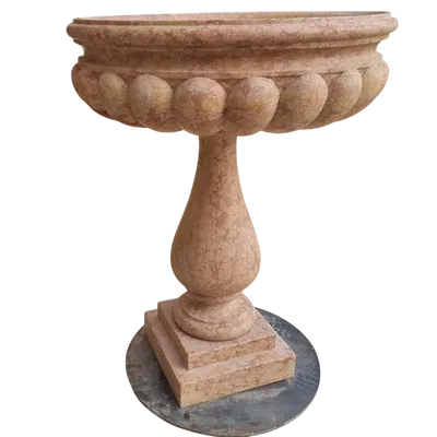 Pair of 20th century stoups in pink Verona marble