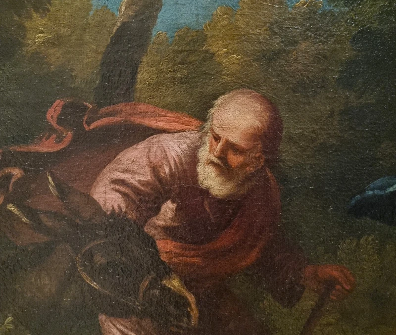 Olio su tela fine 600 Fuga d’Egitto di Philipp Peter Roos 1657-1706