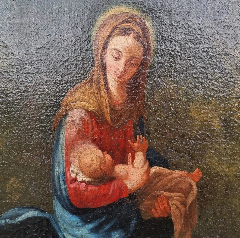 Olio su tela fine 600 Fuga d’Egitto di Philipp Peter Roos 1657-1706