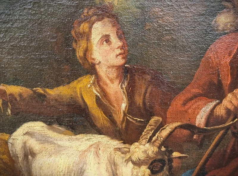 Olio su tela fine 600 Fuga d’Egitto di Philipp Peter Roos 1657-1706