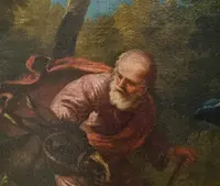 Olio su tela fine 600 Fuga d’Egitto di Philipp Peter Roos 1657-1706