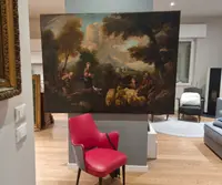 Olio su tela fine 600 Fuga d’Egitto di Philipp Peter Roos 1657-1706