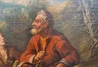 Olio su tela fine 600 Fuga d’Egitto di Philipp Peter Roos 1657-1706