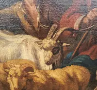 Olio su tela fine 600 Fuga d’Egitto di Philipp Peter Roos 1657-1706