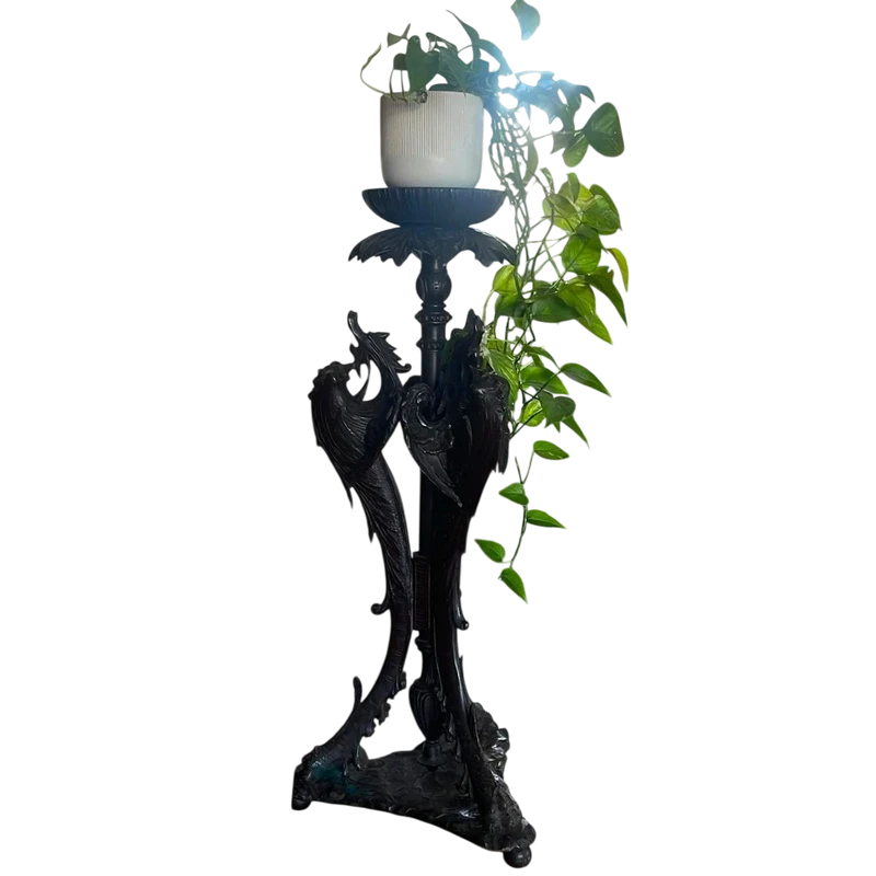 Tavolino da Appoggio in Legno Ebanizzato con Draghi: Un Tesoro dell'800