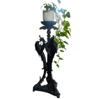 Tavolino da Appoggio in Legno Ebanizzato con Draghi: Un Tesoro dell'800