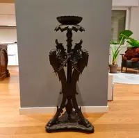 Tavolino da Appoggio in Legno Ebanizzato con Draghi: Un Tesoro dell'800